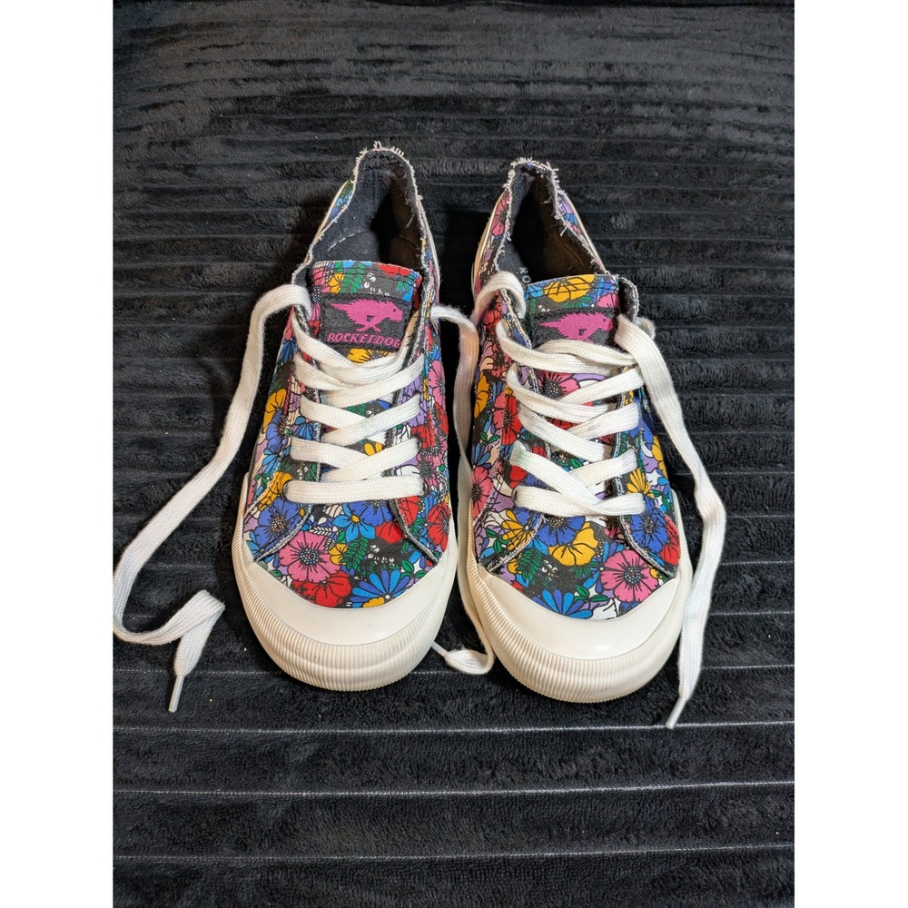 Rocket Dog Multi Color Floral Canvas Low Top Sneakers Womens Size 9.5 C317/1118